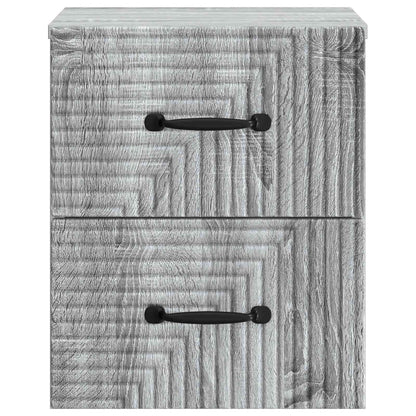vidaXL Wall-Mounted Bedside Cabinet 2 pcs Grey Sonoma Engineered Wood