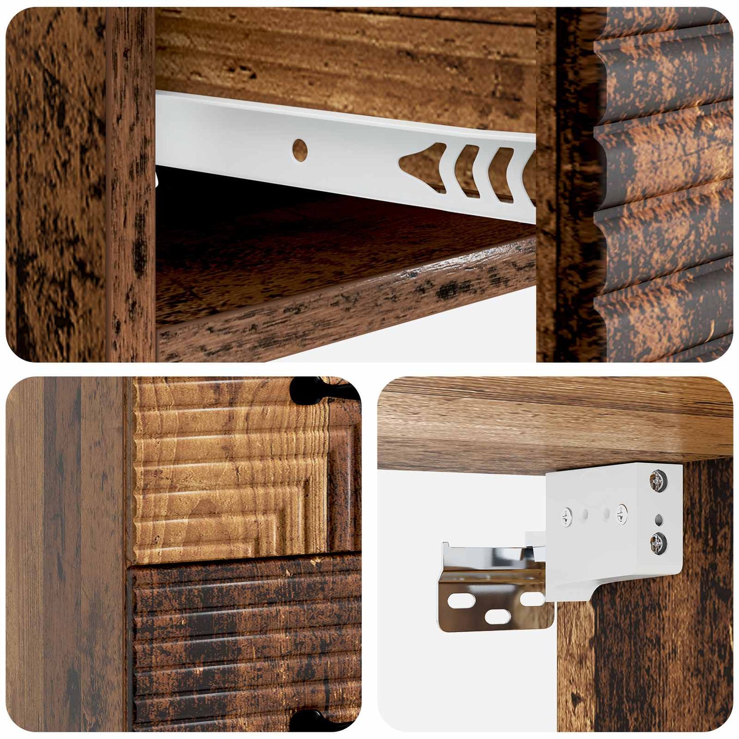 vidaXL Wall-Mounted Bedside Cabinet Old Wood 34.5 x 33 x 40 cm
