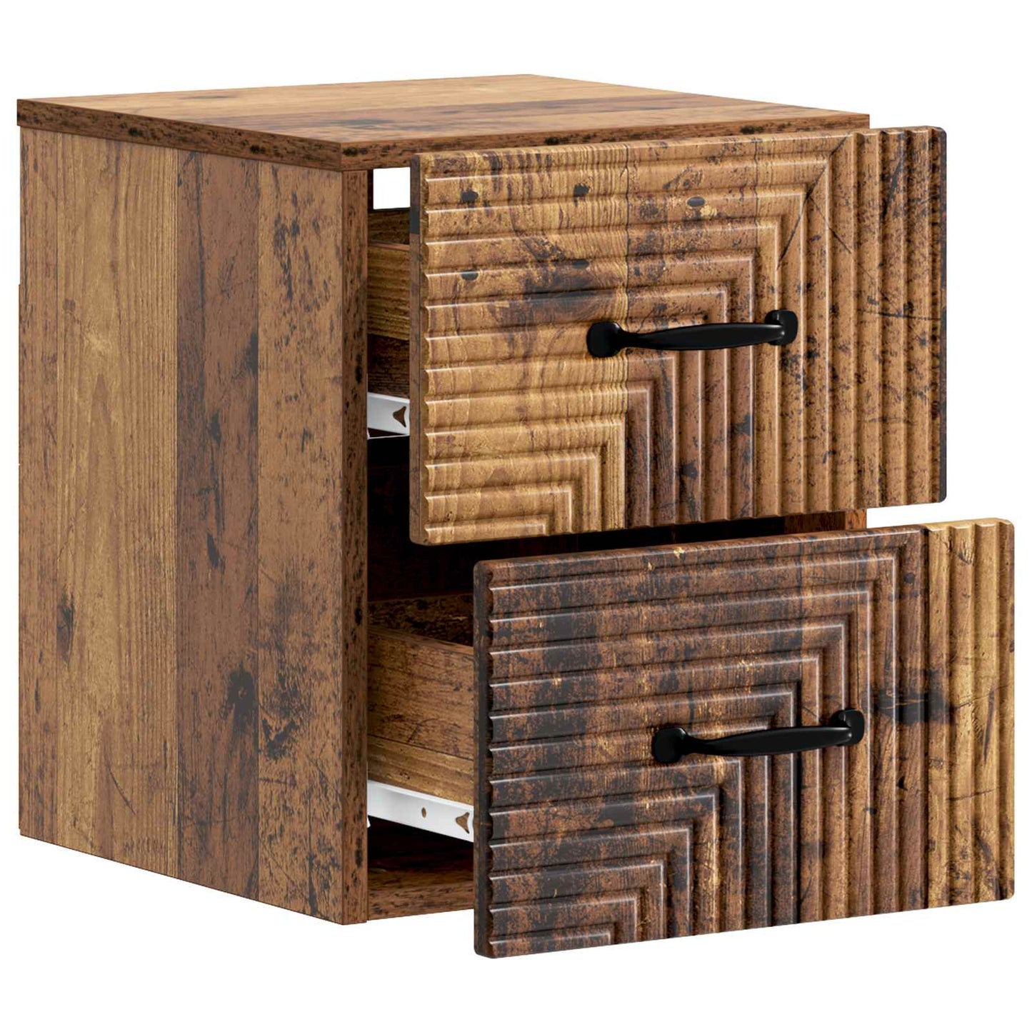 vidaXL Wall-Mounted Bedside Cabinet Old Wood 34.5 x 33 x 40 cm