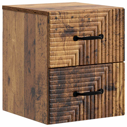 vidaXL Wall-Mounted Bedside Cabinet 2 pcs Old Wood 34.5 x 33 x 40 cm