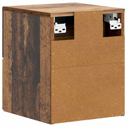vidaXL Wall-Mounted Bedside Cabinet 2 pcs Old Wood 34.5 x 33 x 40 cm