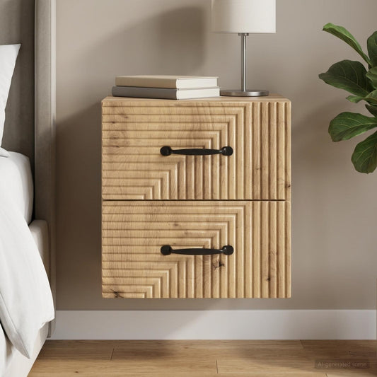 vidaXL Wall-Mounted Bedside Cabinet Artisan Oak 34.5 x 33 x 40 cm
