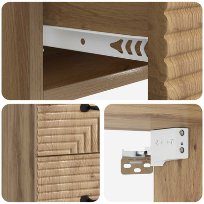 vidaXL Wall-Mounted Bedside Cabinet 2 pcs Artisan Oak
