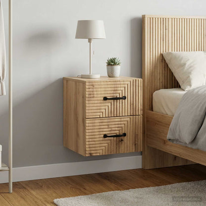 vidaXL Wall-Mounted Bedside Cabinet 2 pcs Artisan Oak