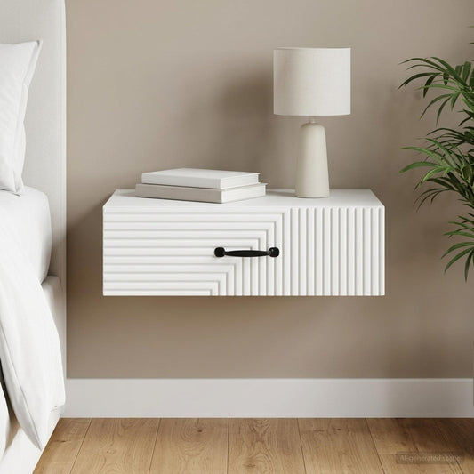 vidaXL Wall-Mounted Side Table White 59 x 34.5 x 17 cm Engineered Wood