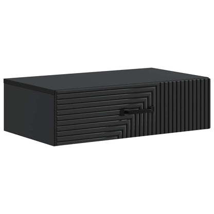 vidaXL Wall-Mounted Side Table Black 59 x 34.5 x 17 cm Engineered Wood