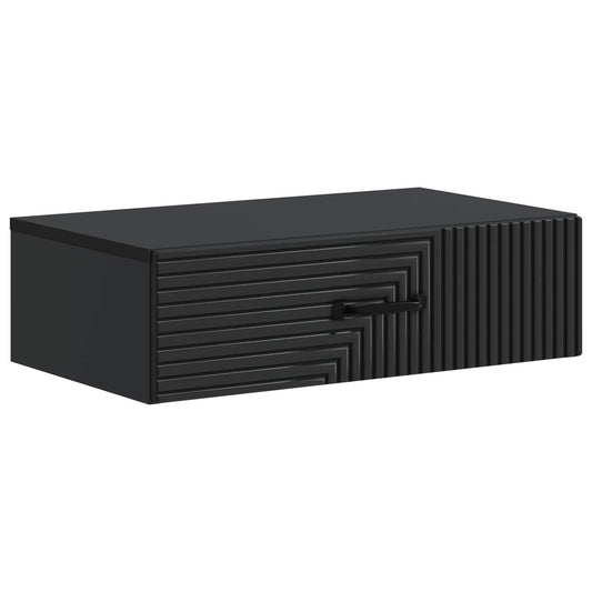 vidaXL Wall-Mounted Side Table Black 59 x 34.5 x 17 cm Engineered Wood