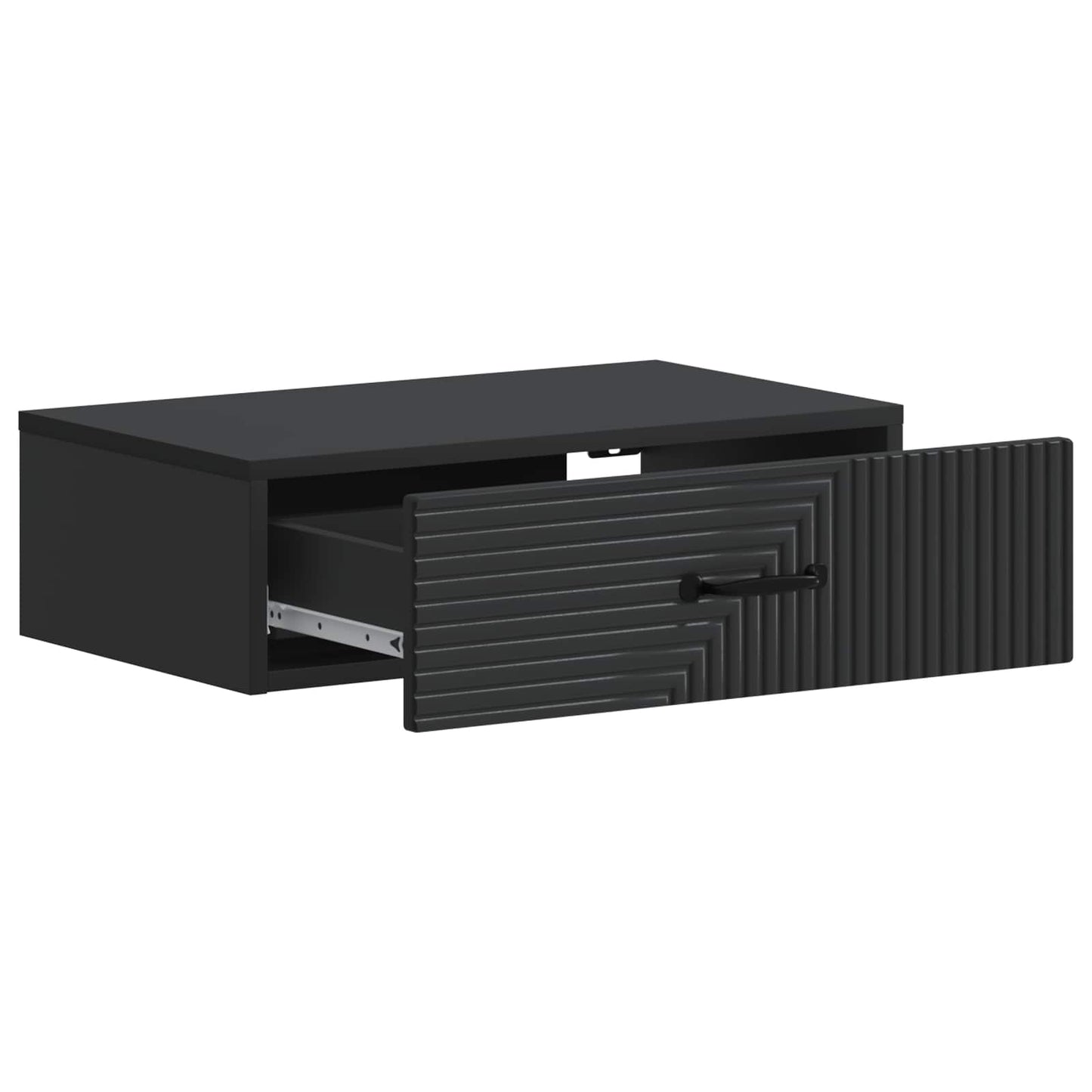vidaXL Wall-Mounted Side Table Black 59 x 34.5 x 17 cm Engineered Wood