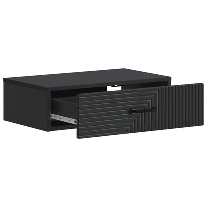 vidaXL Wall-Mounted Side Table Black 59 x 34.5 x 17 cm Engineered Wood