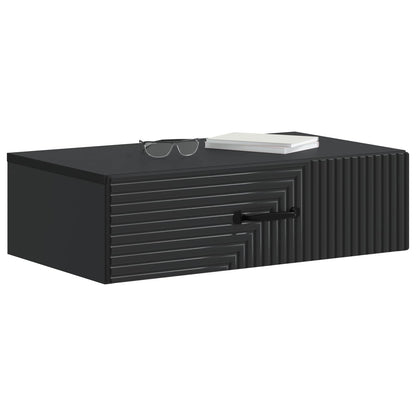 vidaXL Wall-Mounted Side Table Black 59 x 34.5 x 17 cm Engineered Wood