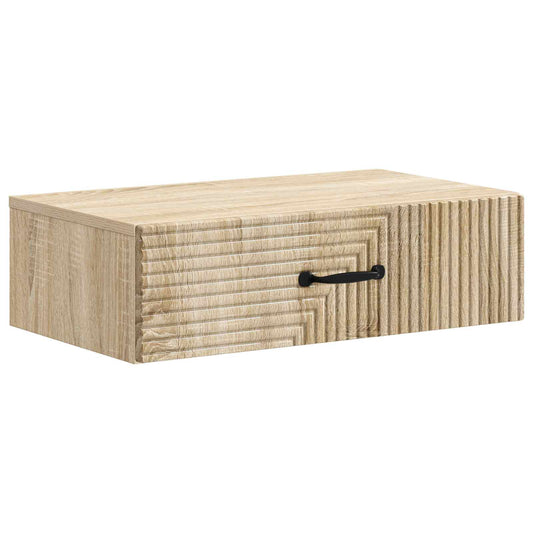 vidaXL Wall-Mounted Side Table Sonoma Oak 59 x 34.5 x 17 cm