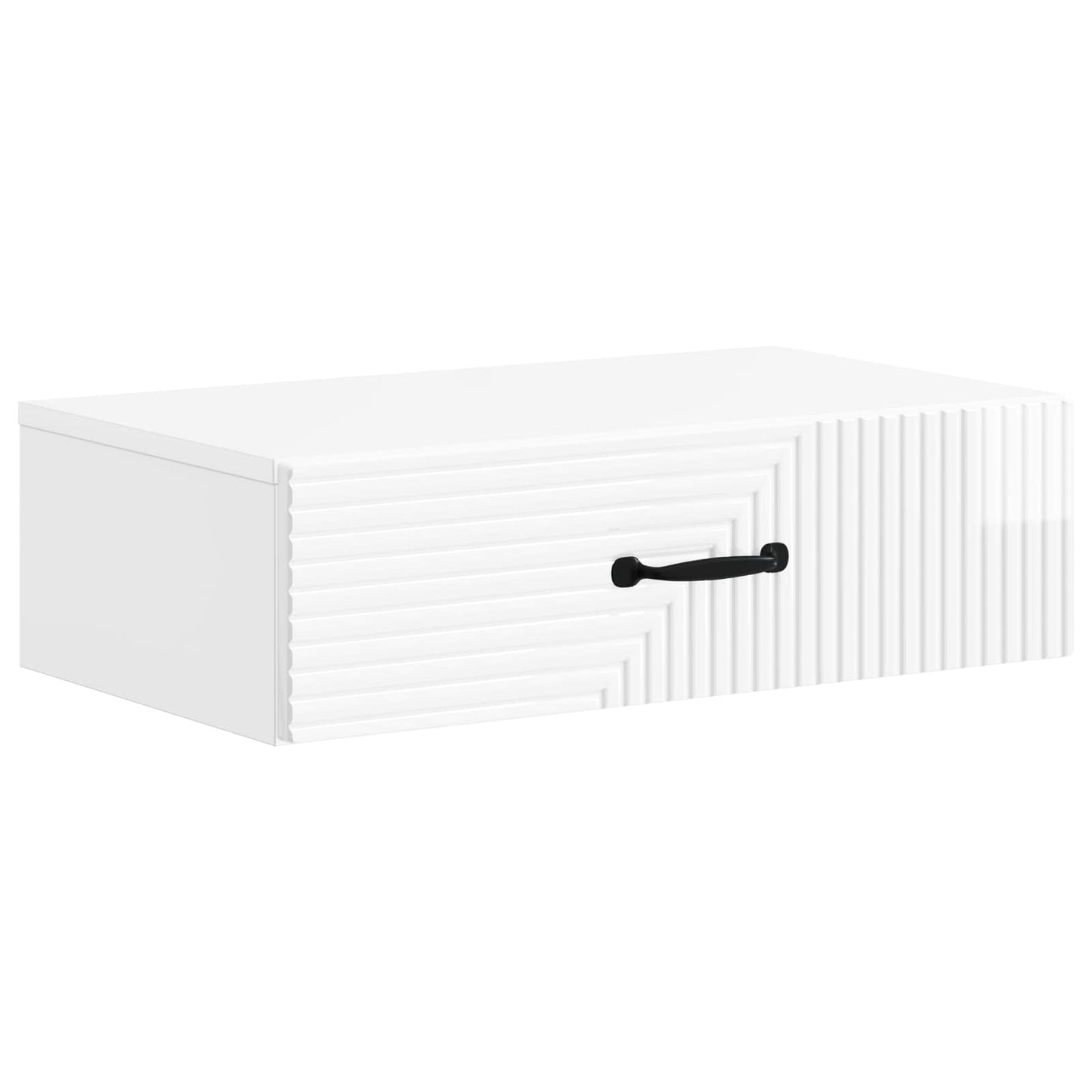vidaXL Wall-Mounted Side Table High Gloss White 59 x 34.5 x 17 cm