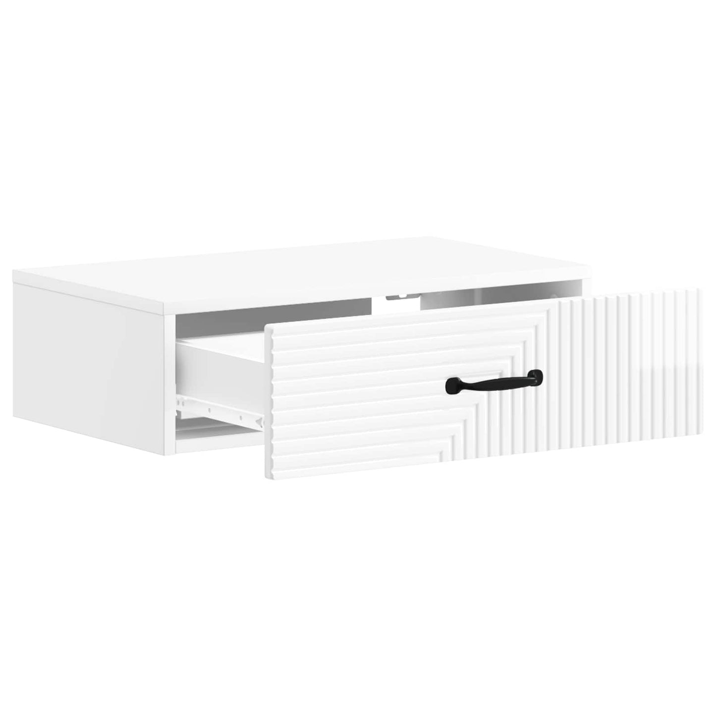 vidaXL Wall-Mounted Side Table High Gloss White 59 x 34.5 x 17 cm