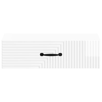 vidaXL Wall-Mounted Side Table High Gloss White 59 x 34.5 x 17 cm