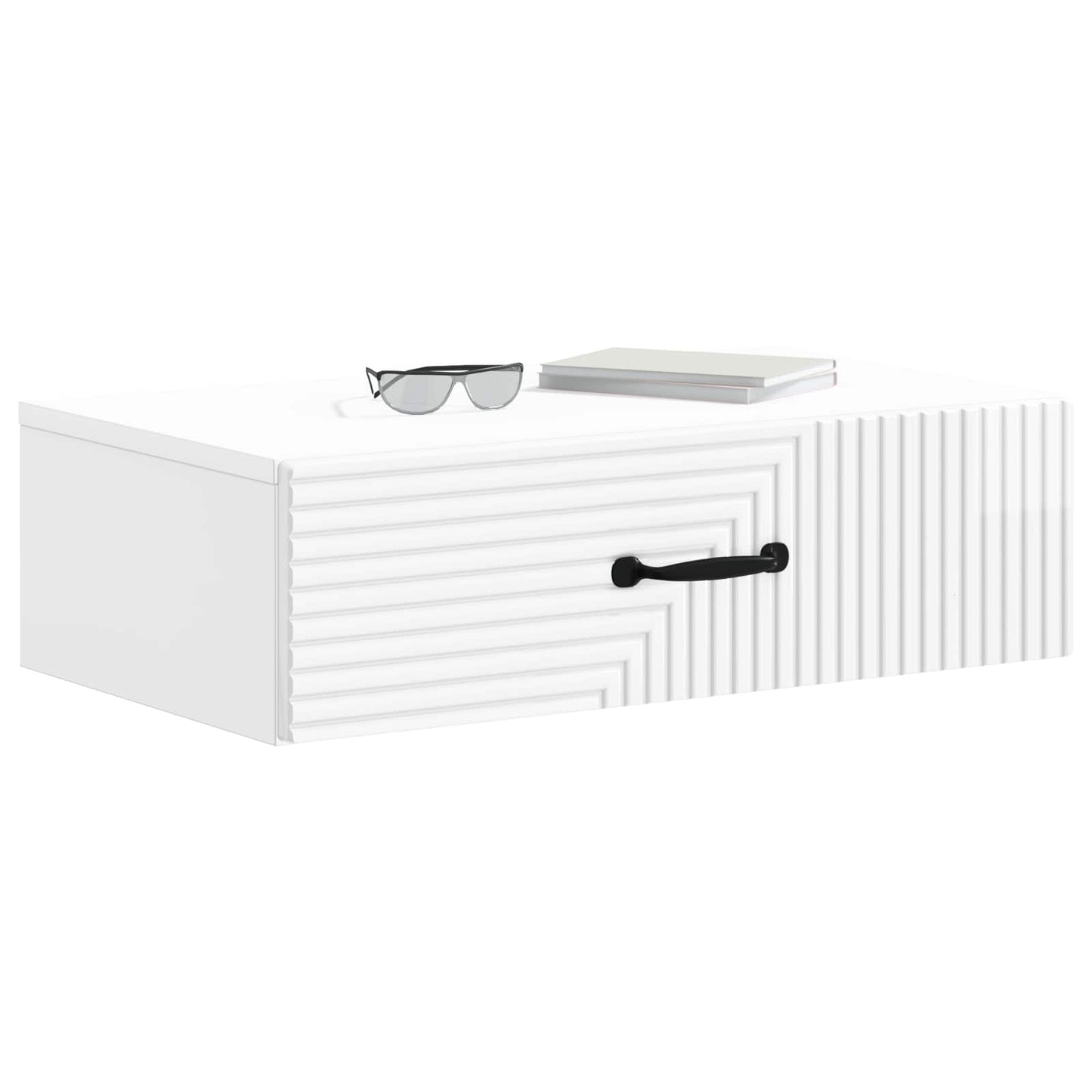vidaXL Wall-Mounted Side Table High Gloss White 59 x 34.5 x 17 cm