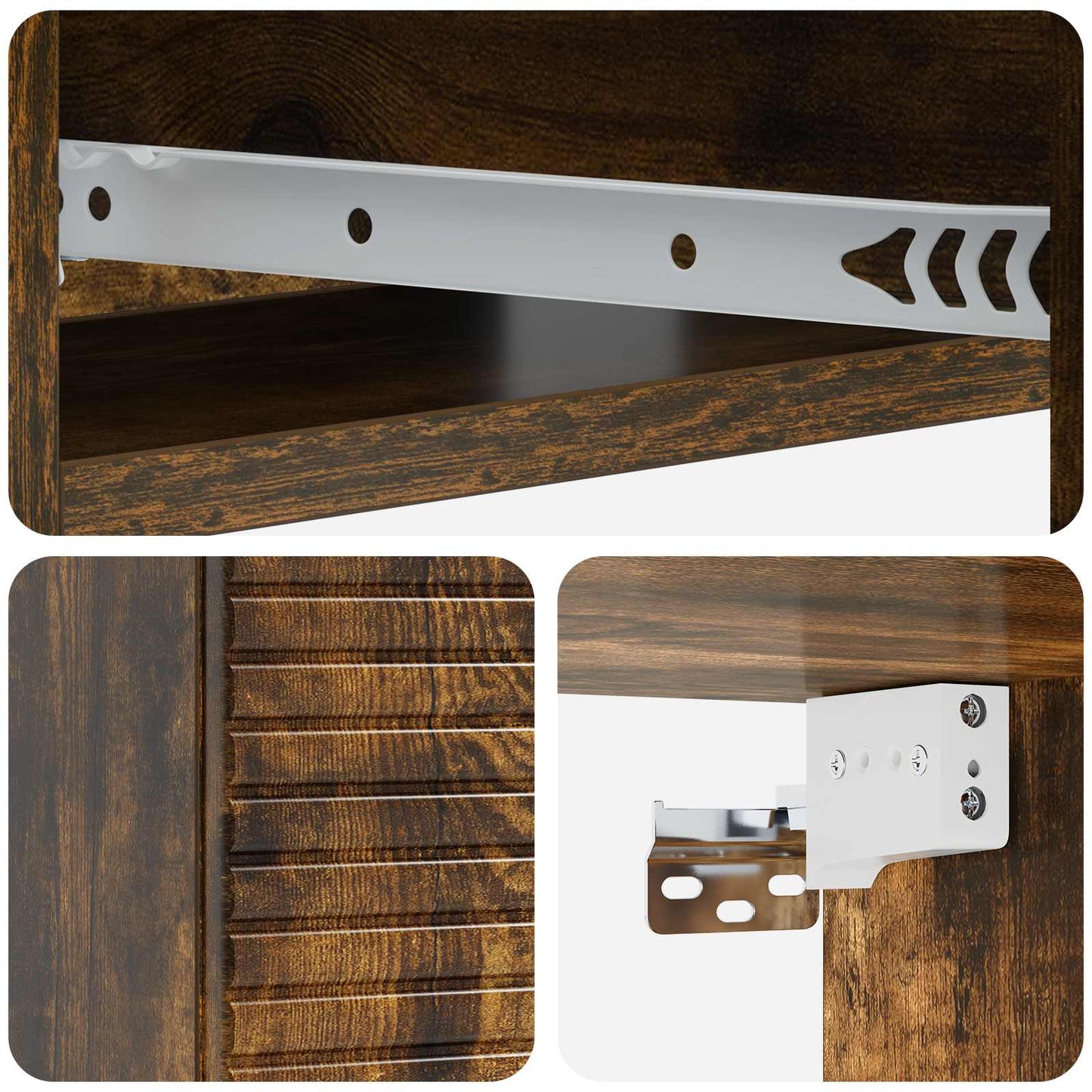 vidaXL Wall-Mounted Side Table Smoked Oak 59 x 34.5 x 17 cm
