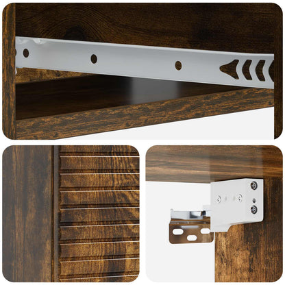 vidaXL Wall-Mounted Side Table Smoked Oak 59 x 34.5 x 17 cm