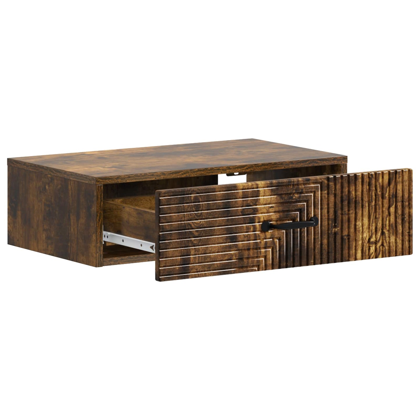 vidaXL Wall-Mounted Side Table Smoked Oak 59 x 34.5 x 17 cm