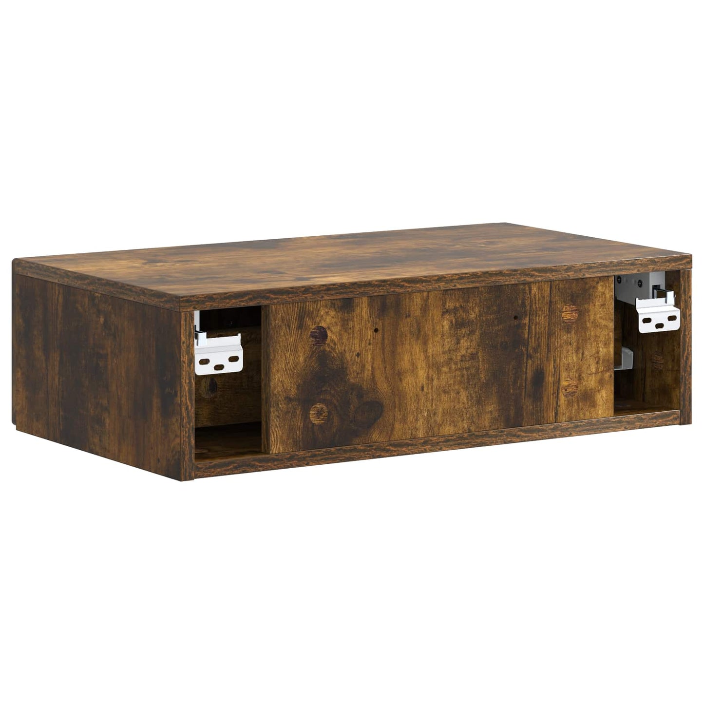 vidaXL Wall-Mounted Side Table Smoked Oak 59 x 34.5 x 17 cm