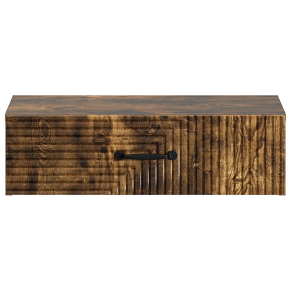 vidaXL Wall-Mounted Side Table Smoked Oak 59 x 34.5 x 17 cm