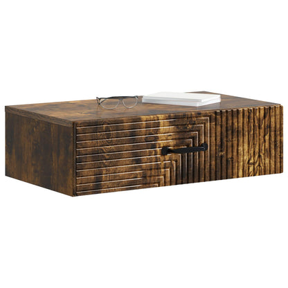 vidaXL Wall-Mounted Side Table Smoked Oak 59 x 34.5 x 17 cm