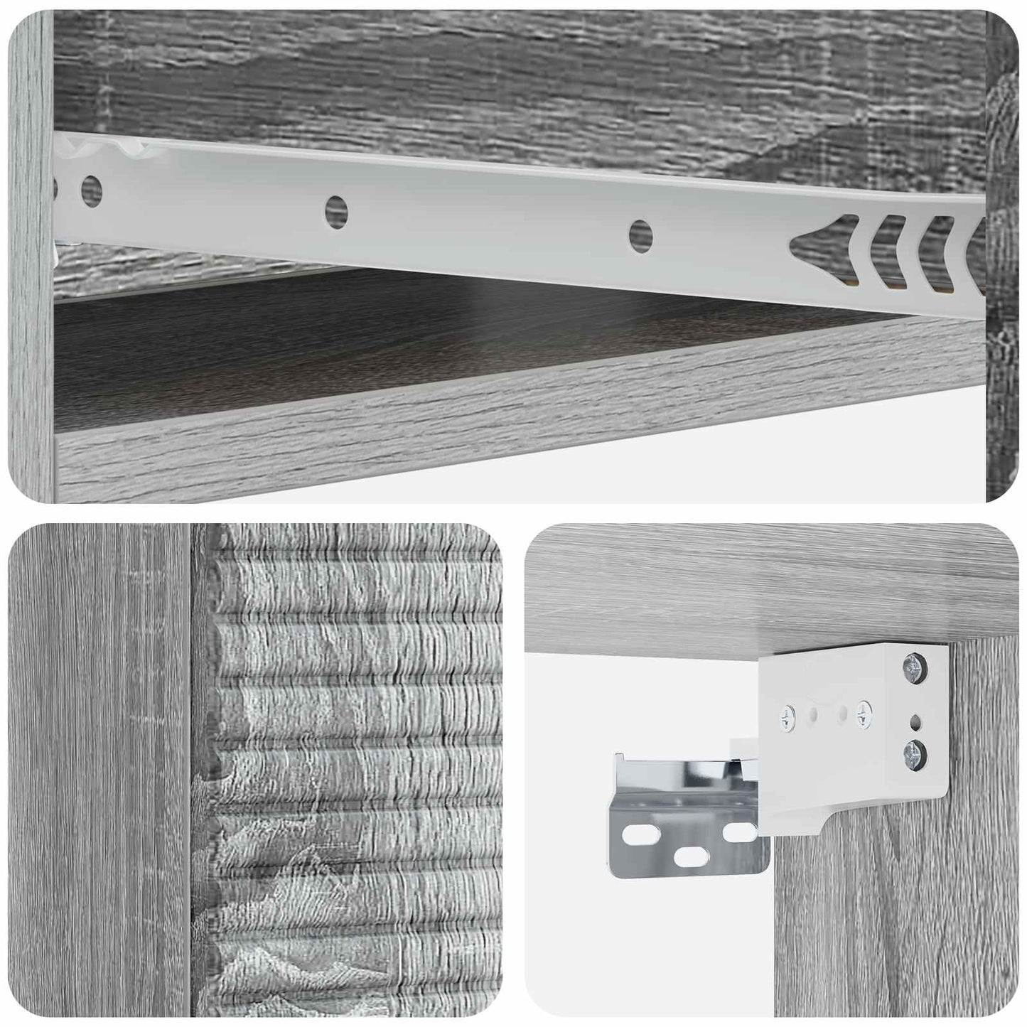 vidaXL Wall-Mounted Side Table Grey Sonoma 59 x 34.5 x 17 cm