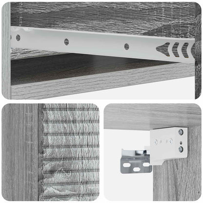 vidaXL Wall-Mounted Side Table Grey Sonoma 59 x 34.5 x 17 cm