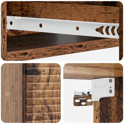 vidaXL Wall-Mounted Side Table Wall-mounted Old Wood 59 x 34.5 x 17 cm