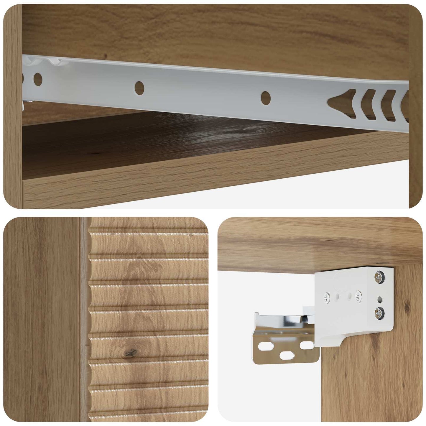 vidaXL Wall-Mounted Side Table 59 x 34.5 x 17 cm Engineered Wood