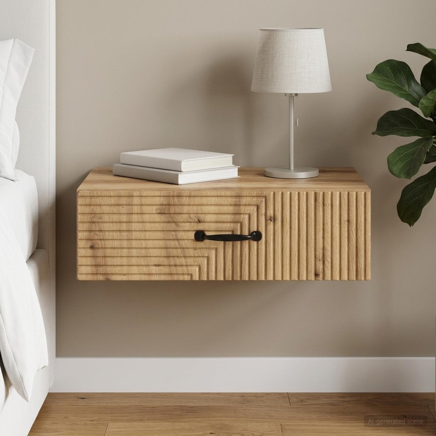 vidaXL Wall-Mounted Side Table 59 x 34.5 x 17 cm Engineered Wood