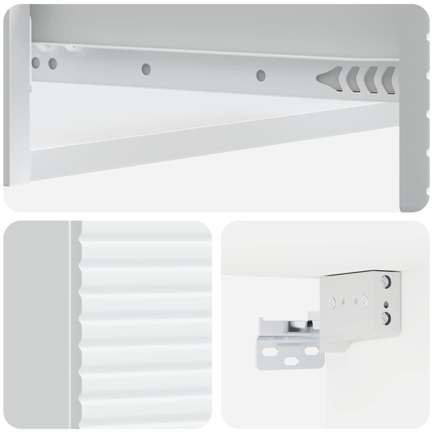 vidaXL Wall-Mounted Side Table Wall-mounted White 87.5 x 34.5 x 17 cm