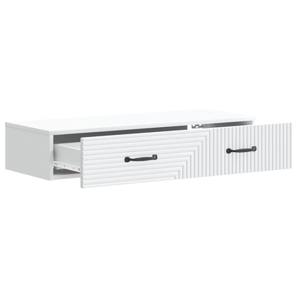 vidaXL Wall-Mounted Side Table Wall-mounted White 87.5 x 34.5 x 17 cm