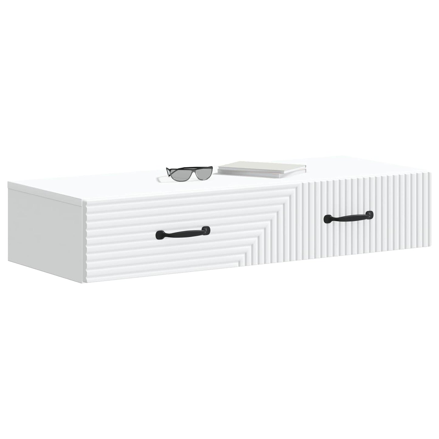vidaXL Wall-Mounted Side Table Wall-mounted White 87.5 x 34.5 x 17 cm