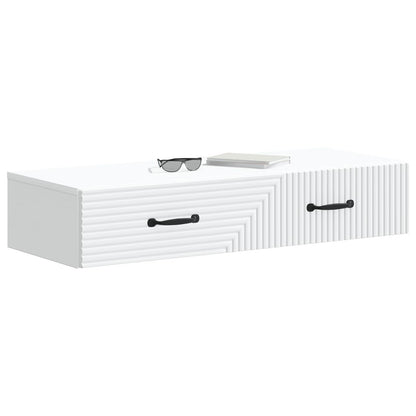 vidaXL Wall-Mounted Side Table Wall-mounted White 87.5 x 34.5 x 17 cm