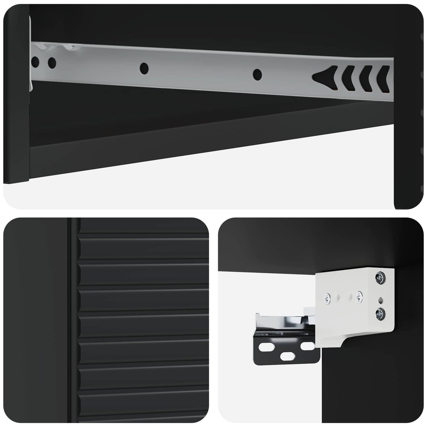 vidaXL Wall-Mounted Side Table Wall-mounted Black 87.5 x 34.5 x 17 cm