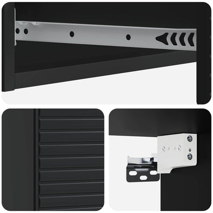 vidaXL Wall-Mounted Side Table Wall-mounted Black 87.5 x 34.5 x 17 cm