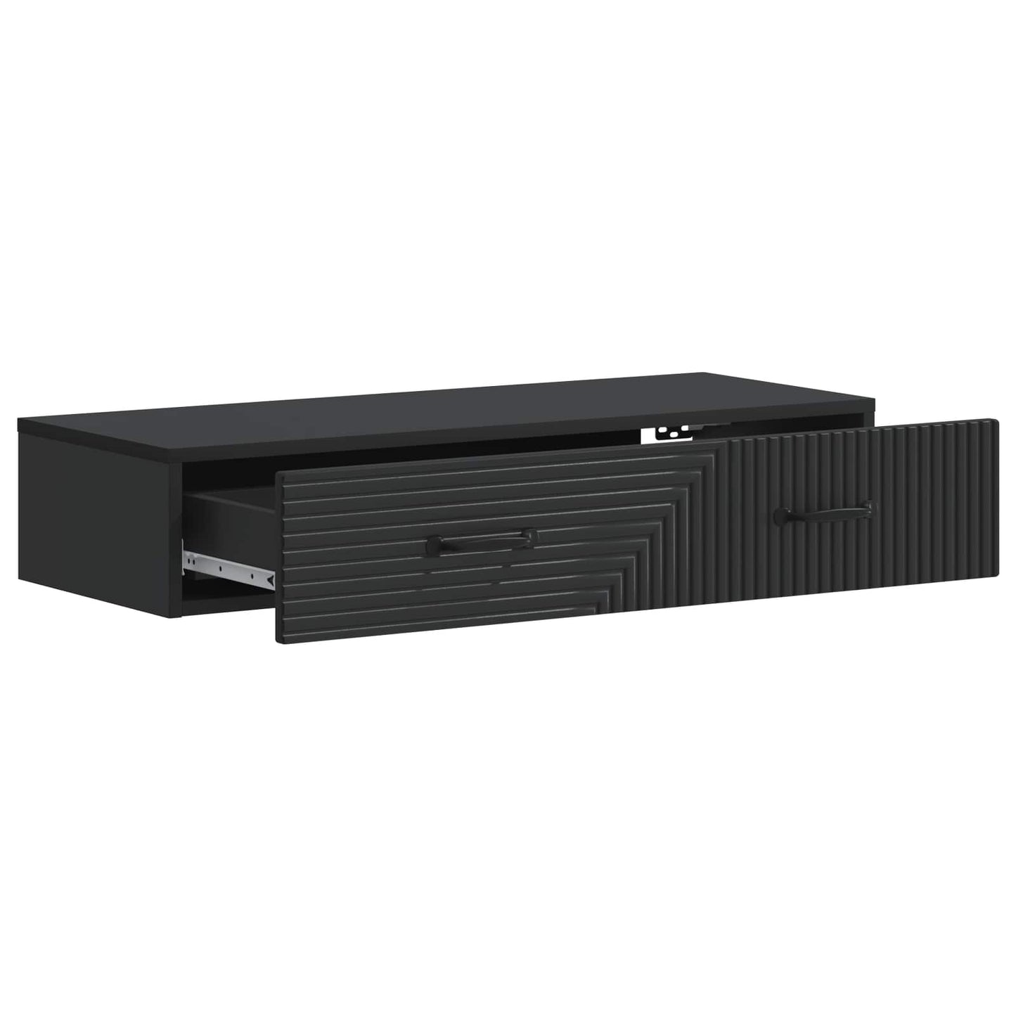 vidaXL Wall-Mounted Side Table Wall-mounted Black 87.5 x 34.5 x 17 cm