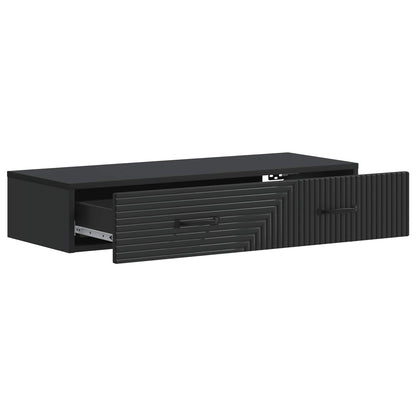 vidaXL Wall-Mounted Side Table Wall-mounted Black 87.5 x 34.5 x 17 cm