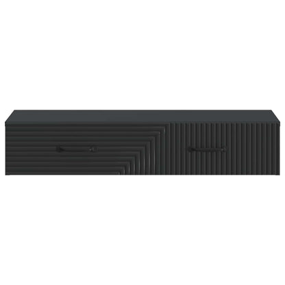 vidaXL Wall-Mounted Side Table Wall-mounted Black 87.5 x 34.5 x 17 cm