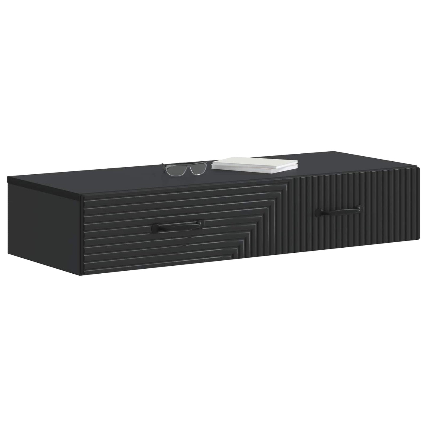 vidaXL Wall-Mounted Side Table Wall-mounted Black 87.5 x 34.5 x 17 cm
