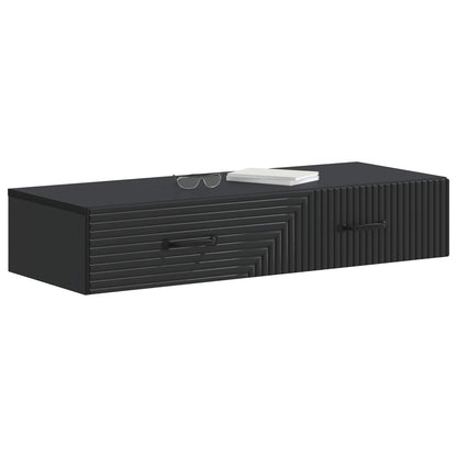 vidaXL Wall-Mounted Side Table Wall-mounted Black 87.5 x 34.5 x 17 cm