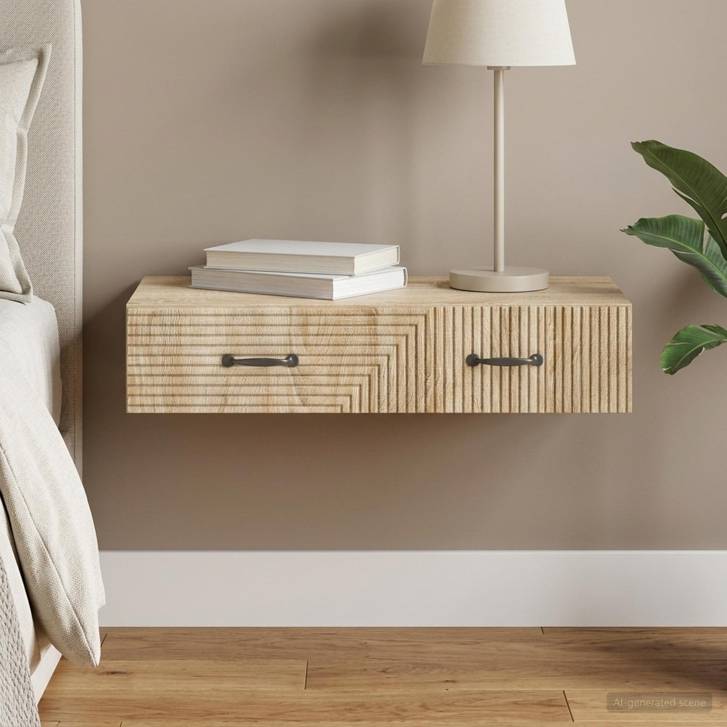 vidaXL Wall-Mounted Side Table Sonoma Oak 87.5 x 34.5 x 17 cm