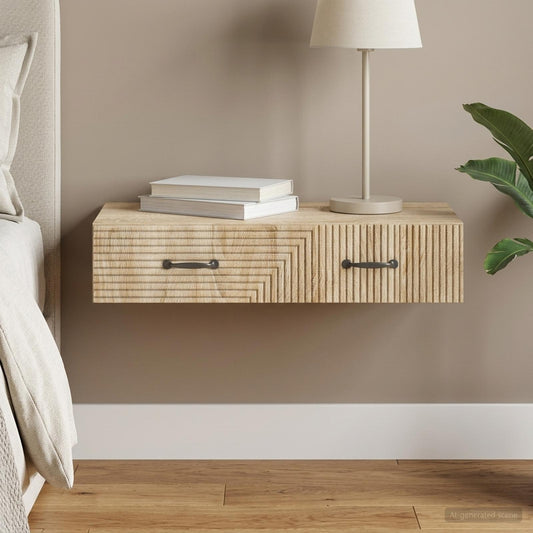 vidaXL Wall-Mounted Side Table Sonoma Oak 87.5 x 34.5 x 17 cm