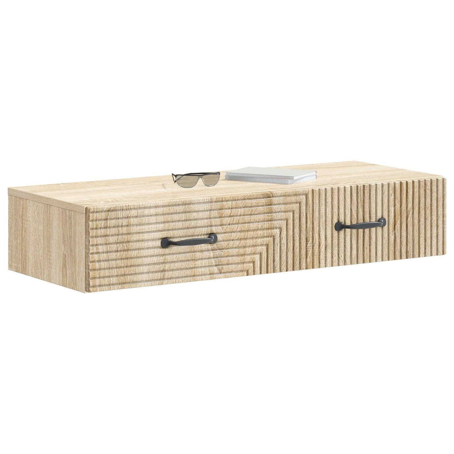 vidaXL Wall-Mounted Side Table Sonoma Oak 87.5 x 34.5 x 17 cm