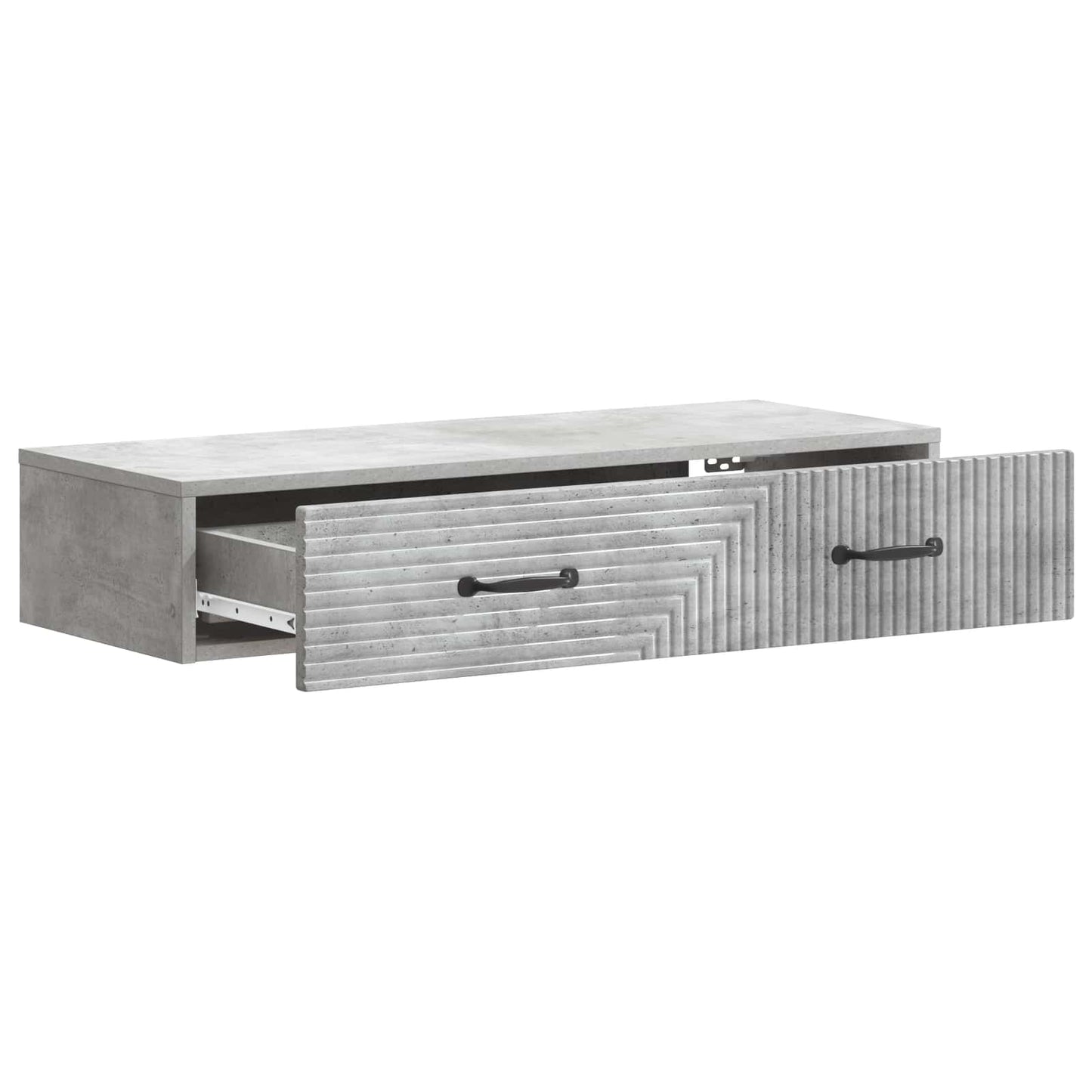 vidaXL Wall-Mounted Side Table Concrete Grey 87.5 x 34.5 x 17 cm