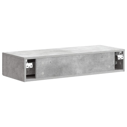 vidaXL Wall-Mounted Side Table Concrete Grey 87.5 x 34.5 x 17 cm