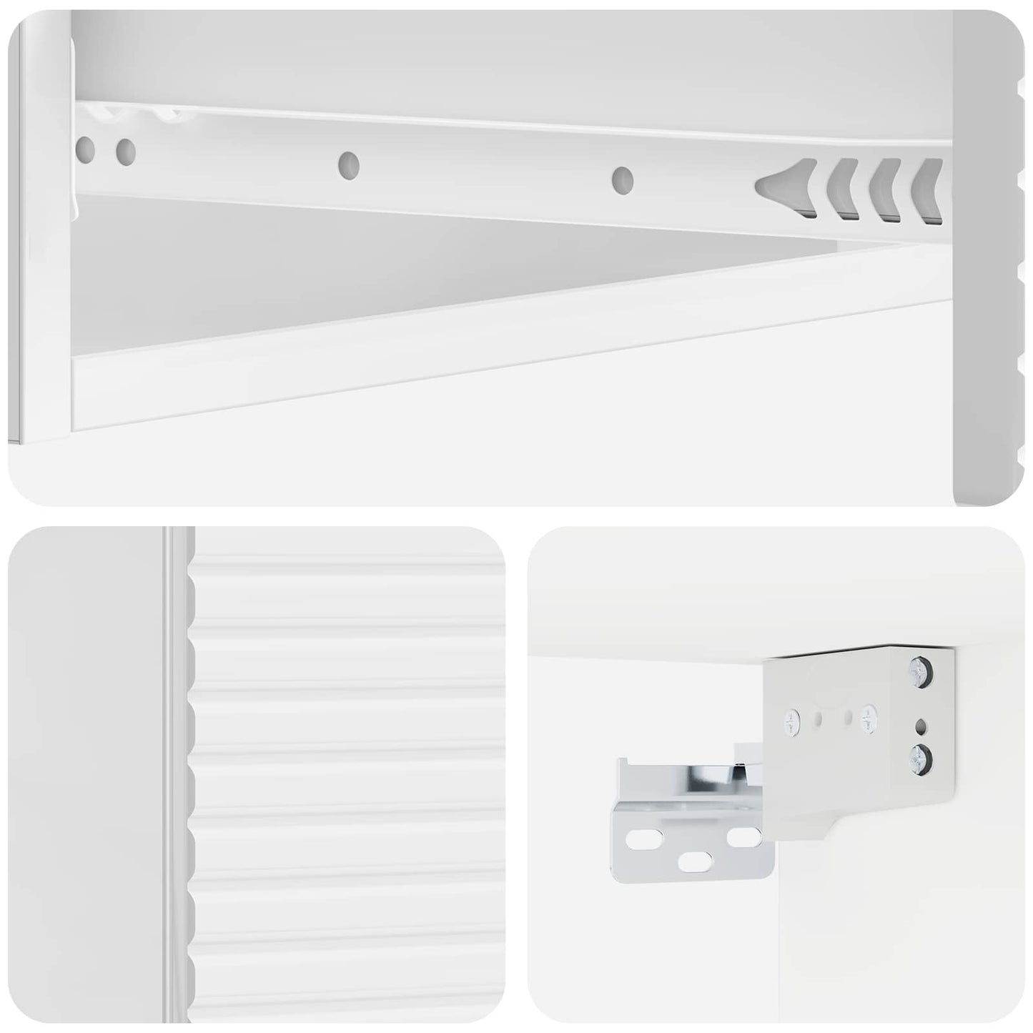 vidaXL Wall-Mounted Side Table High Gloss White 87.5 x 34.5 x 17 cm