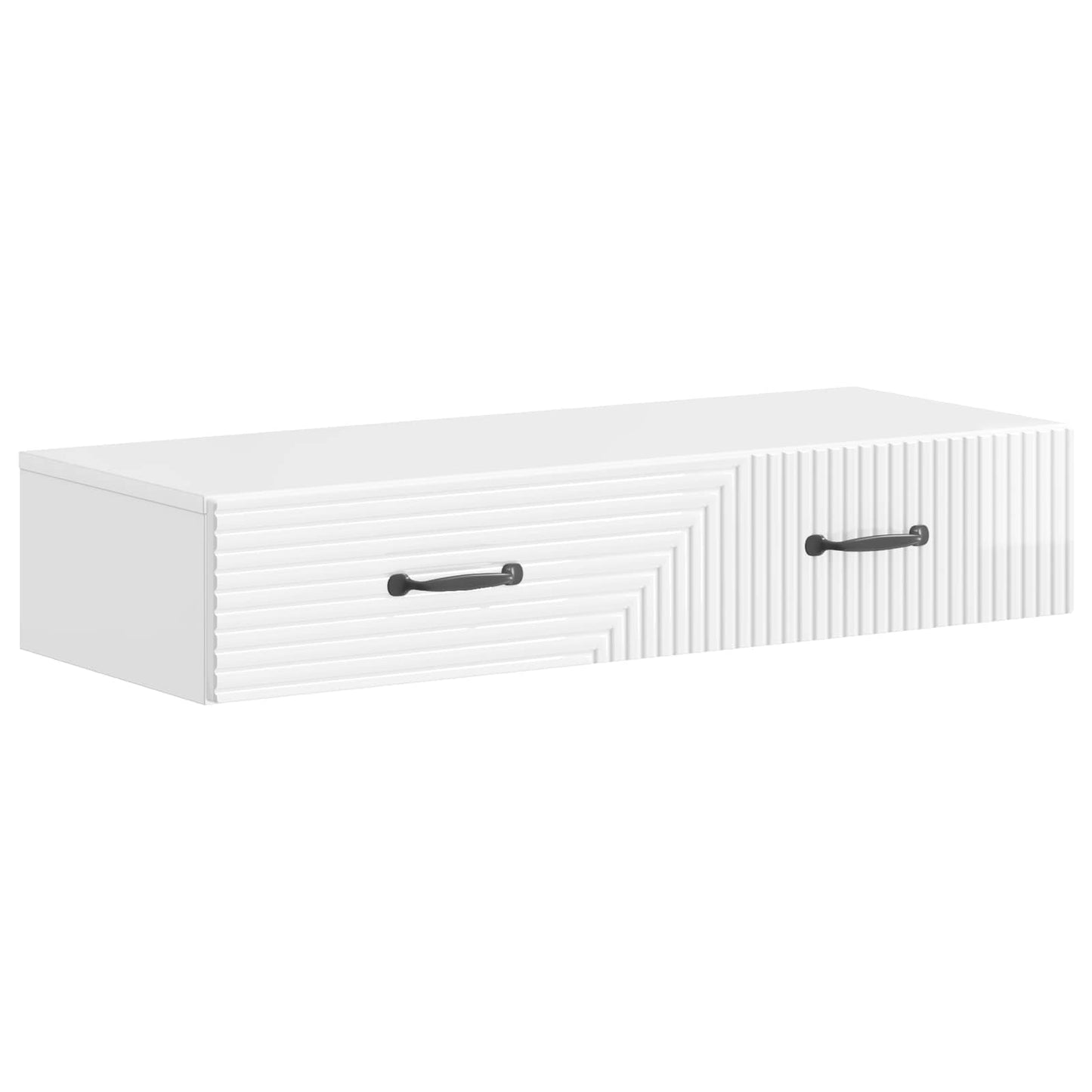 vidaXL Wall-Mounted Side Table High Gloss White 87.5 x 34.5 x 17 cm
