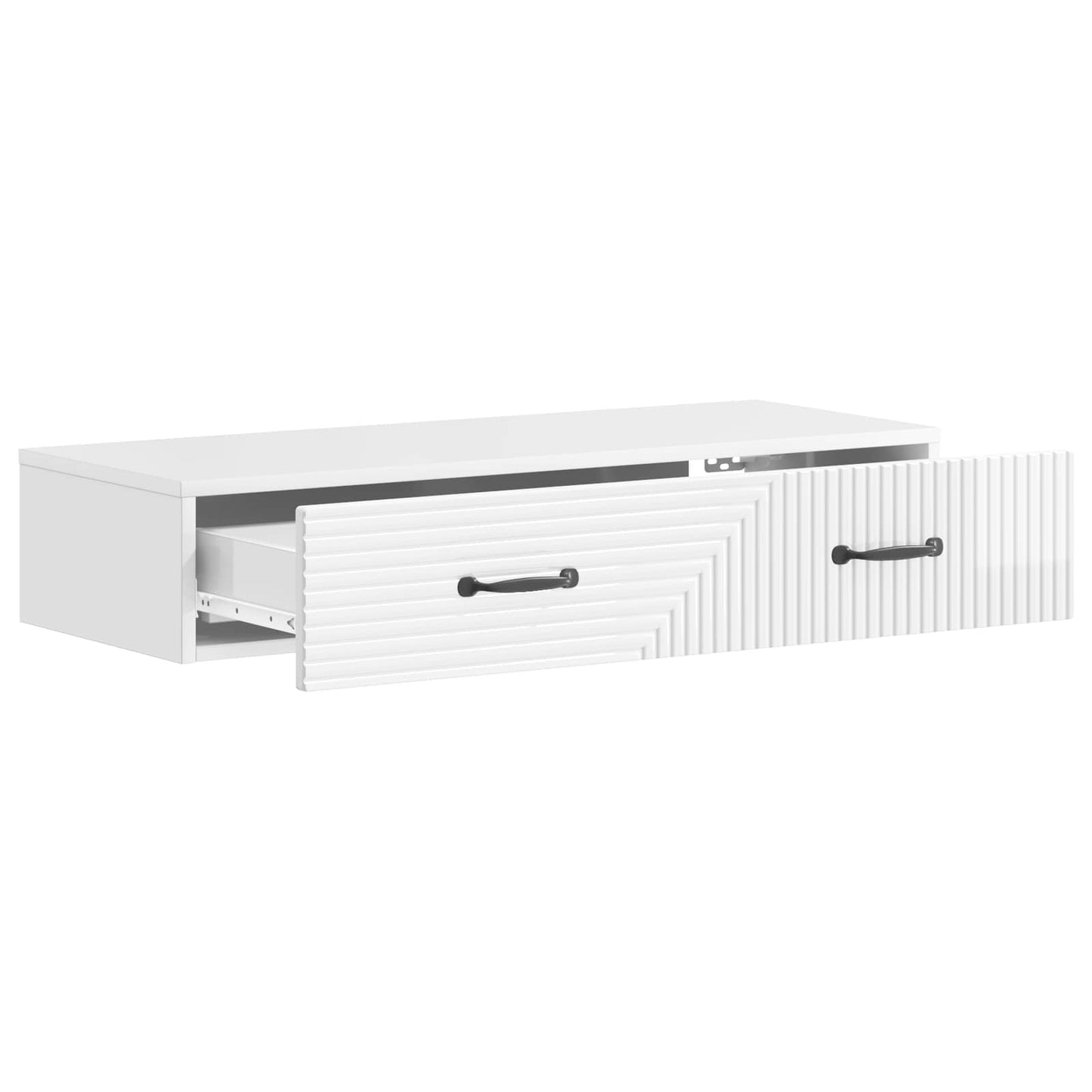 vidaXL Wall-Mounted Side Table High Gloss White 87.5 x 34.5 x 17 cm