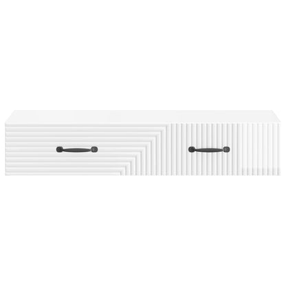 vidaXL Wall-Mounted Side Table High Gloss White 87.5 x 34.5 x 17 cm